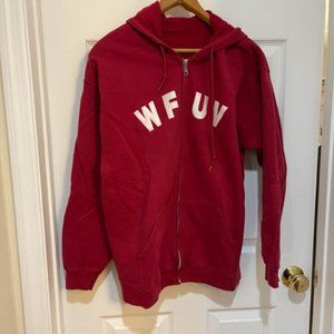 1 Red Men's Lightweight Soft Zip Up M Hoodie with Lettering WFUV